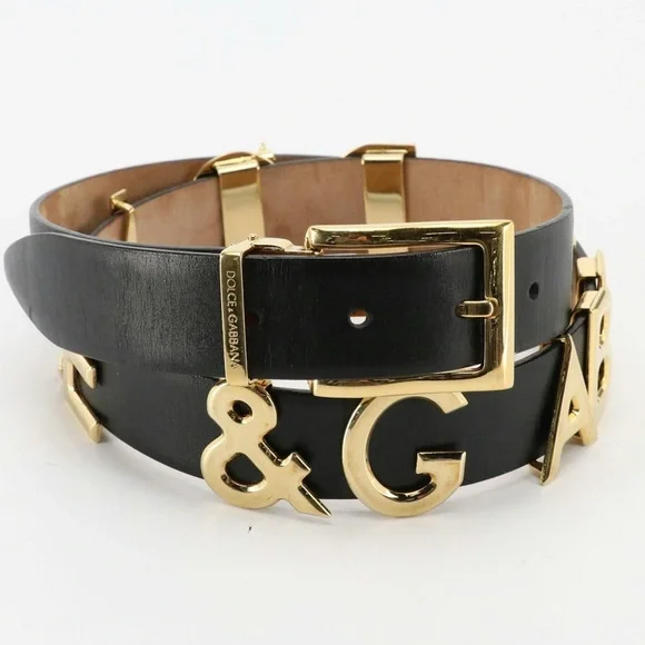 Dolce & Gabbana Kim Logo Lettering Leather Belt 19392163_43486384_600.jpg main image 3
